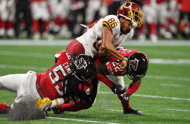 Jordan Reed Hit ATL 2 © Dale Zanine-USA TODAY Sports